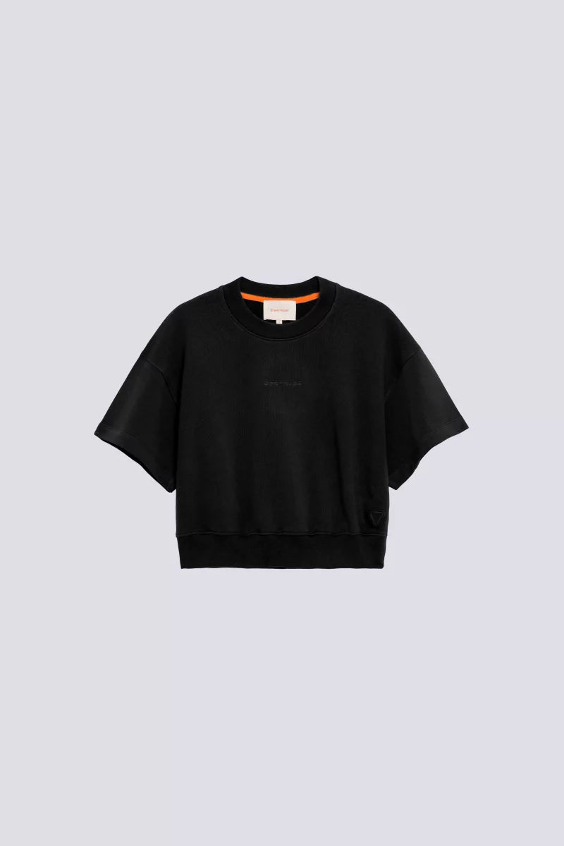 Sweat Cropped Molleton Adonia Black