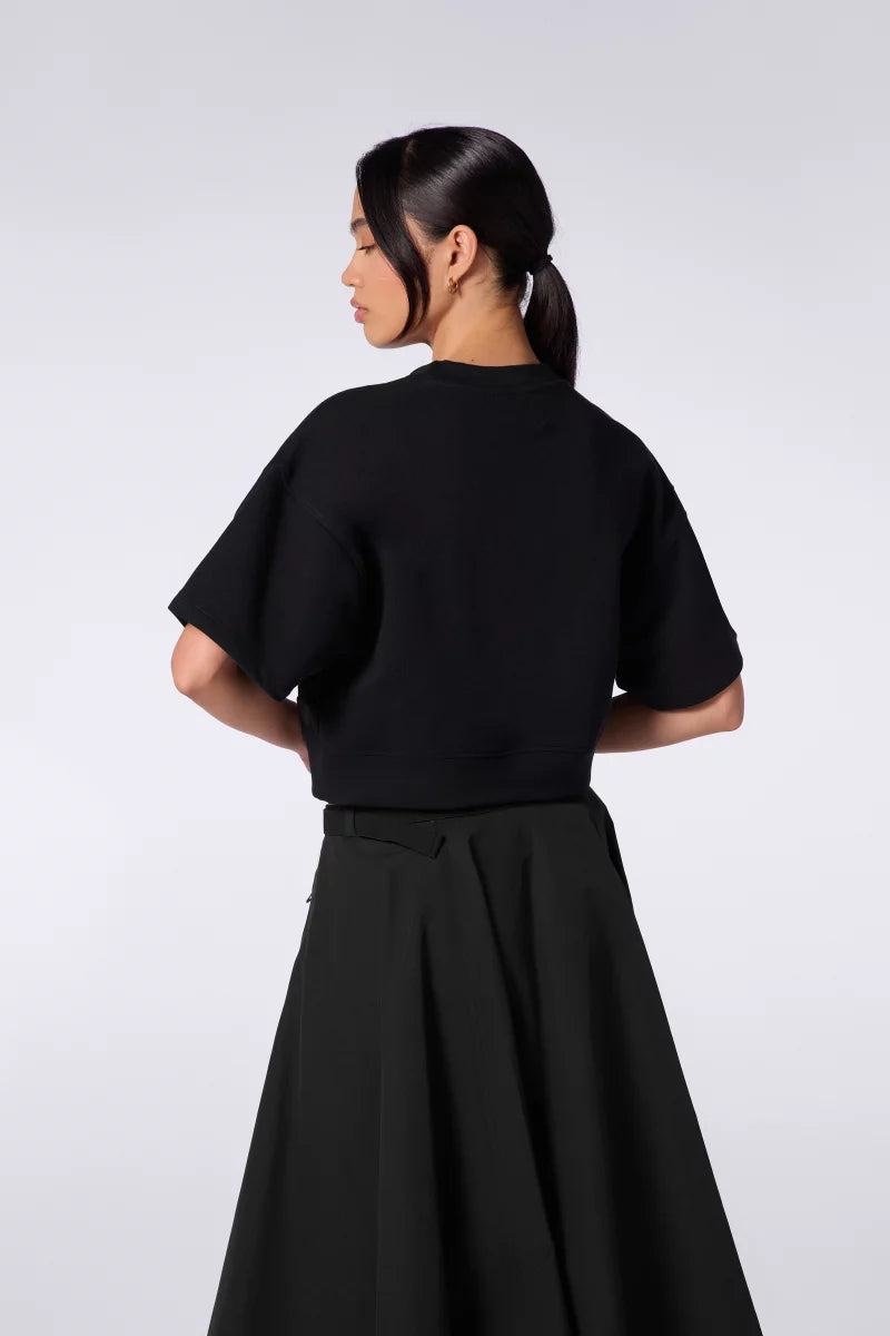 Sweat Cropped Molleton Adonia Black