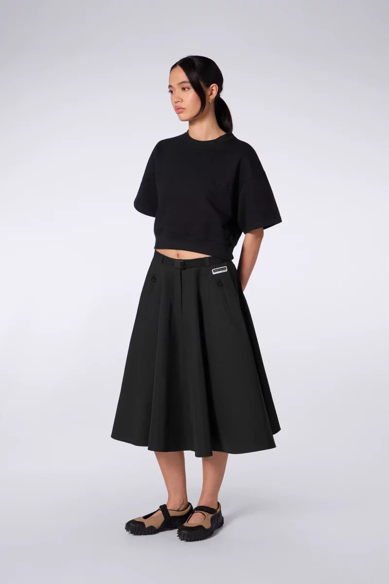 Sweat Cropped Molleton Adonia Black