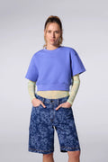 Sweat Cropped Molleton Adonia Bleuet
