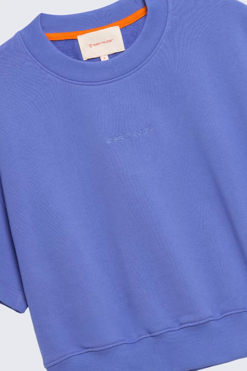 Sweat Cropped Molleton Adonia Bleuet