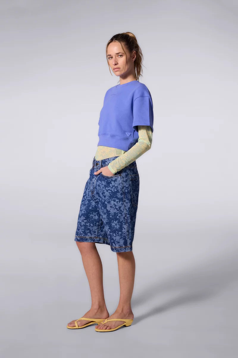 Sweat Cropped Molleton Adonia Bleuet