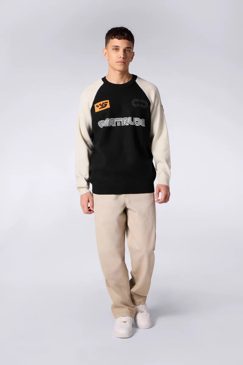 Pull Jacquard Bicolore Alain Club Black/Creme