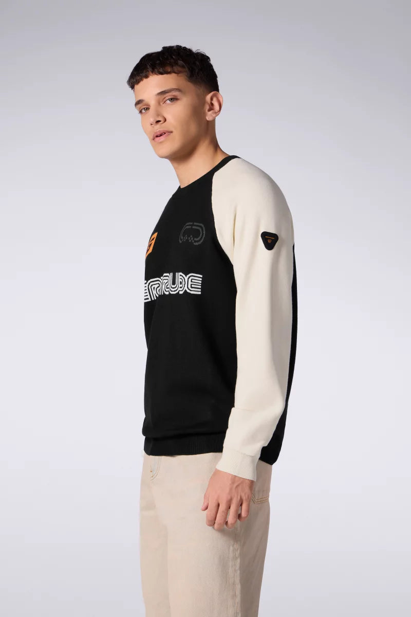 Pull Jacquard Bicolore Alain Club Black/Creme