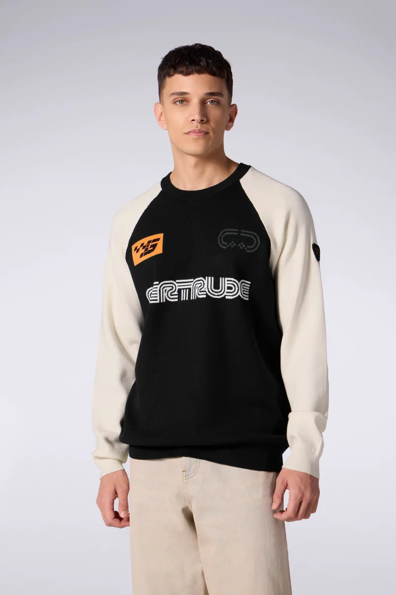 Pull Jacquard Bicolore Alain Club Black/Creme