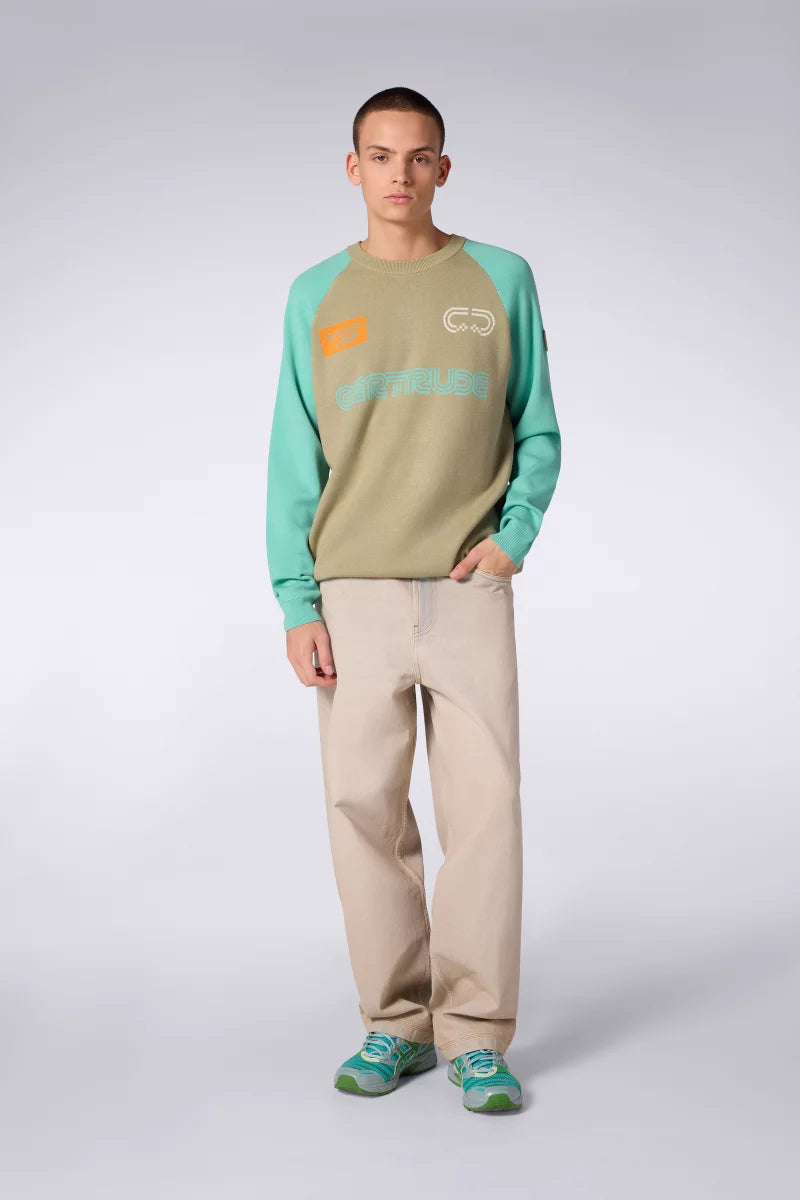 Pull Jacquard Bicolore Alain Club Granite/Menthe