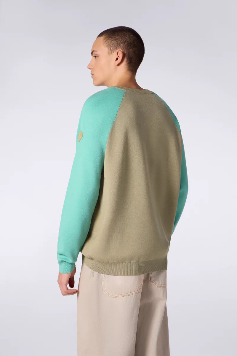 Pull Jacquard Bicolore Alain Club Granite/Menthe