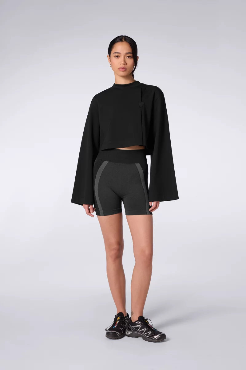 T-shirt Court Drapé Ava Black
