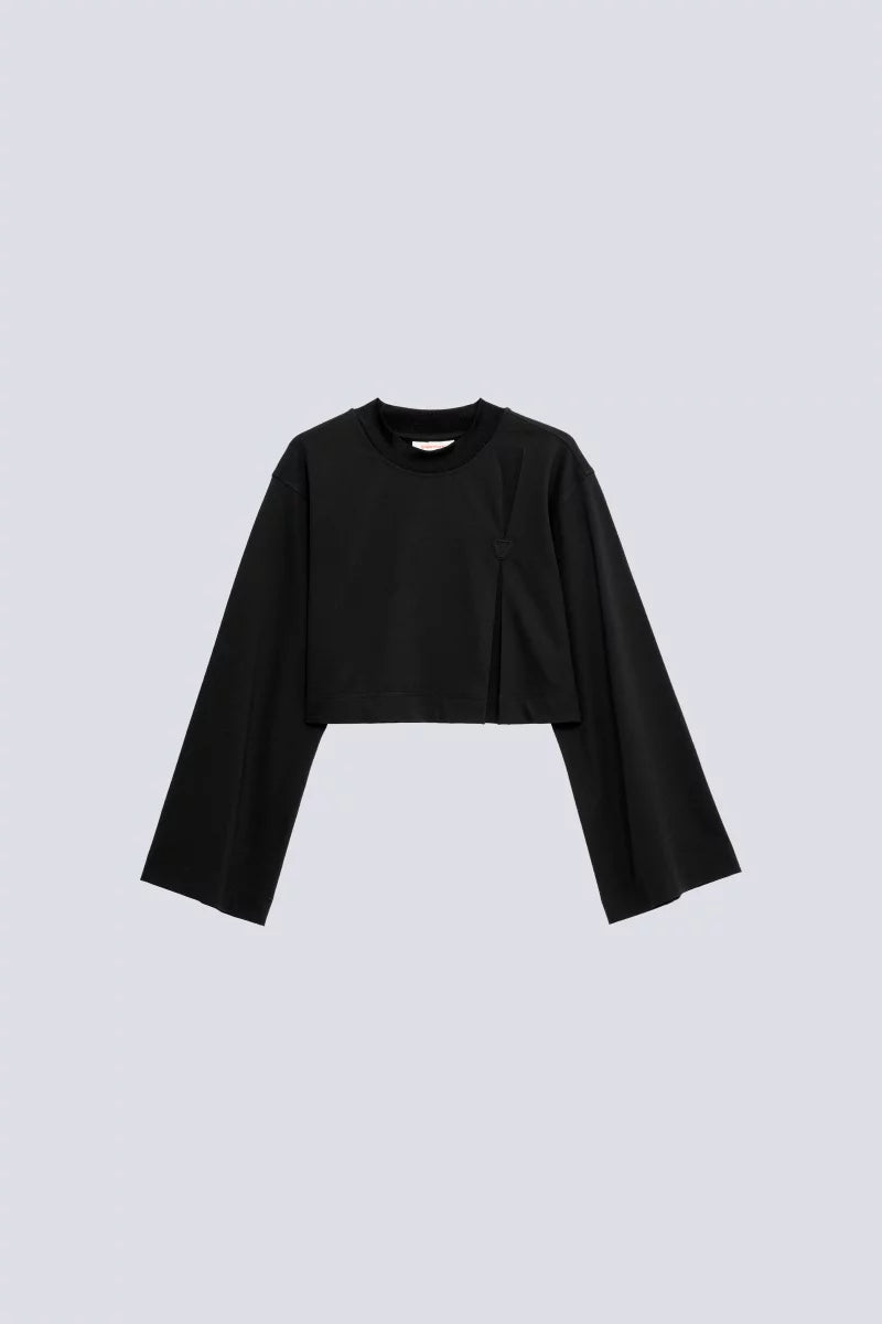 T-shirt Court Drapé Ava Black
