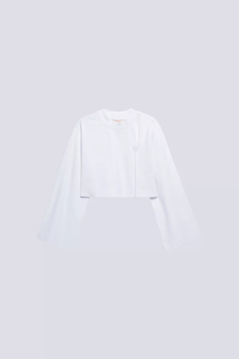 T-shirt Court Drapé Ava Blanc