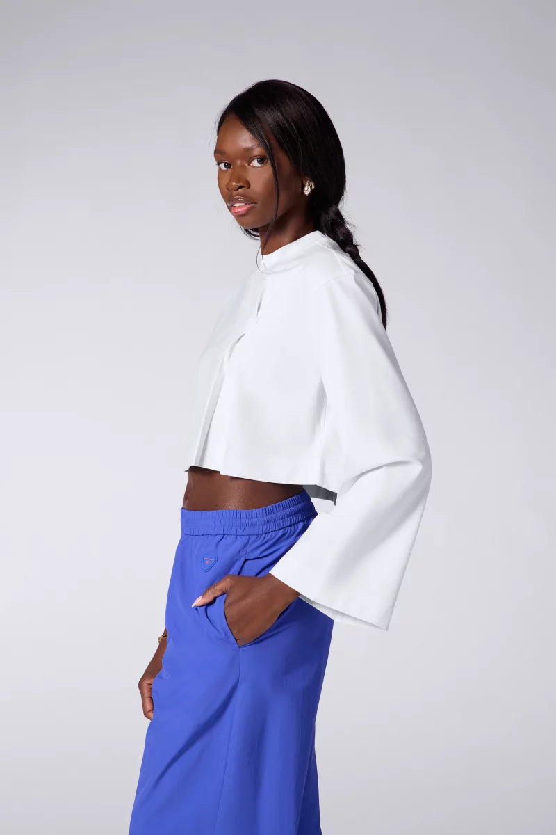 T-shirt Court Drapé Ava Blanc