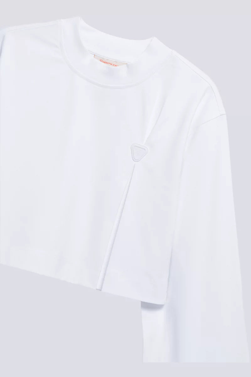 T-shirt Court Drapé Ava Blanc