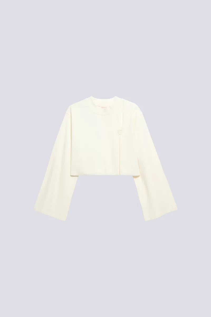 T-shirt Court Drapé Ava Creme