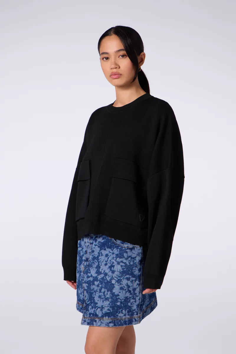 Pull Maille à poches Chandler Black