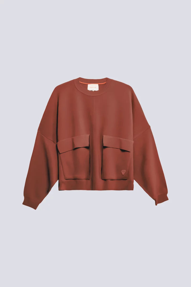 Pull Maille à poches Chandler Terracotta