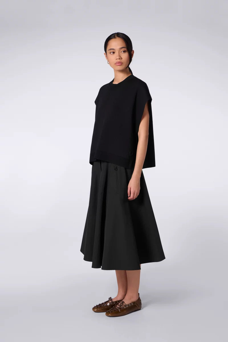 Pull Cropped à Poches Cher Black