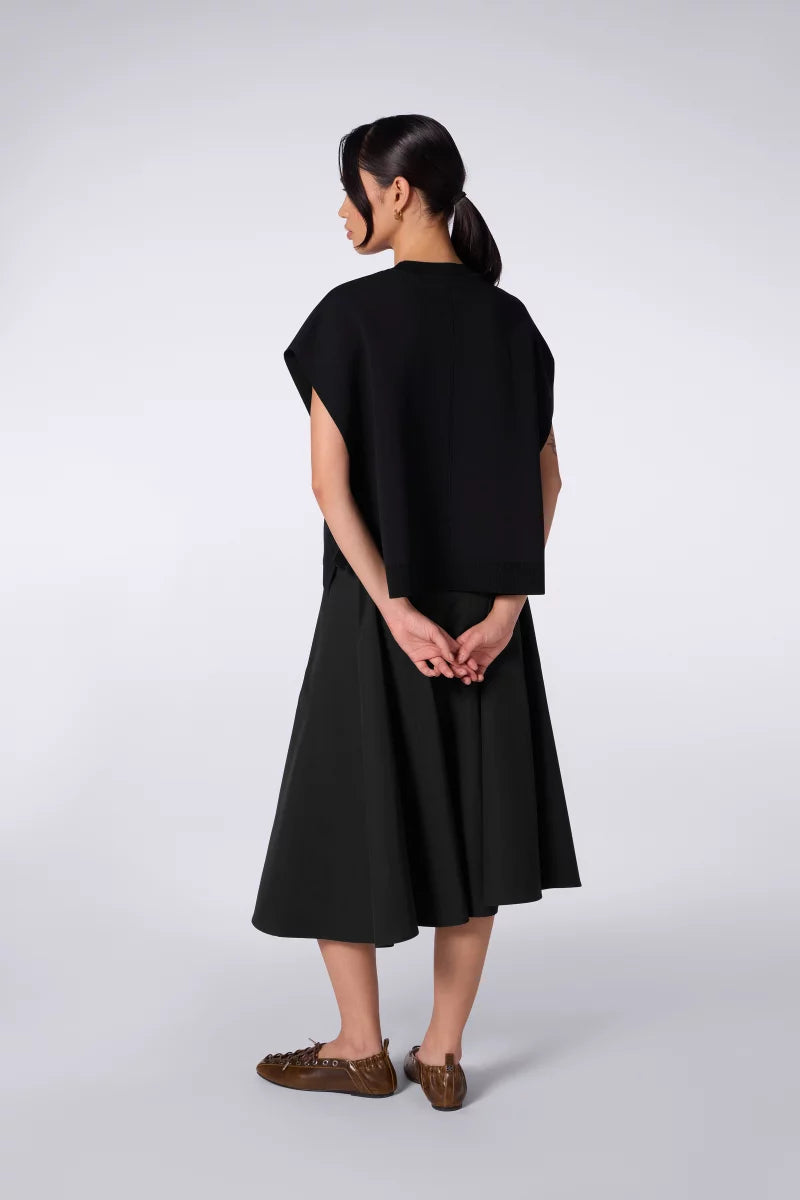 Pull Cropped à Poches Cher Black