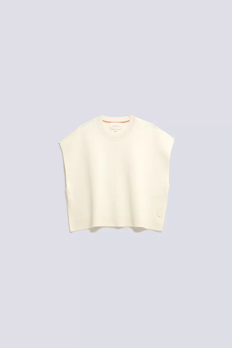 Pull Cropped à Poches Cher Creme