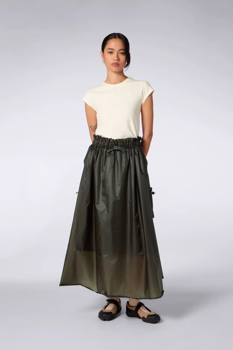 Jupe Longue en Nylon Denise Khaki