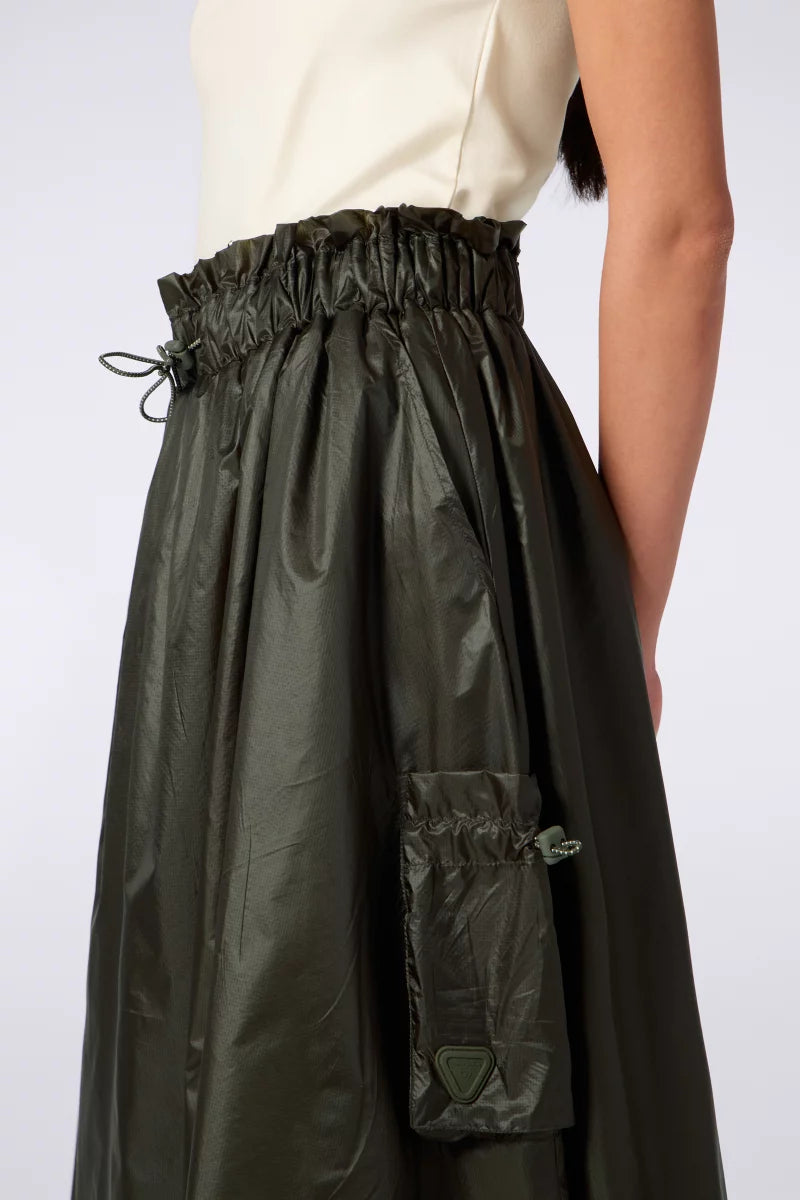 Jupe Longue en Nylon Denise Khaki