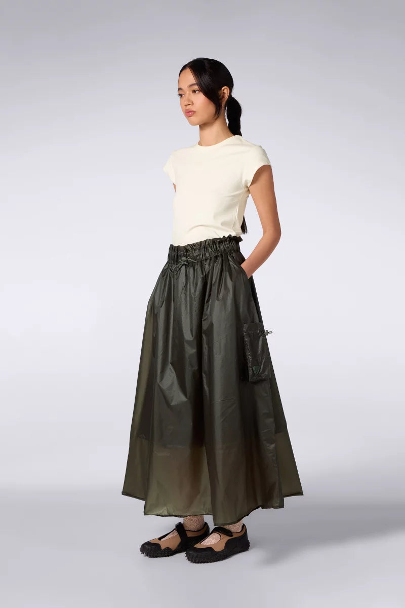 Jupe Longue en Nylon Denise Khaki