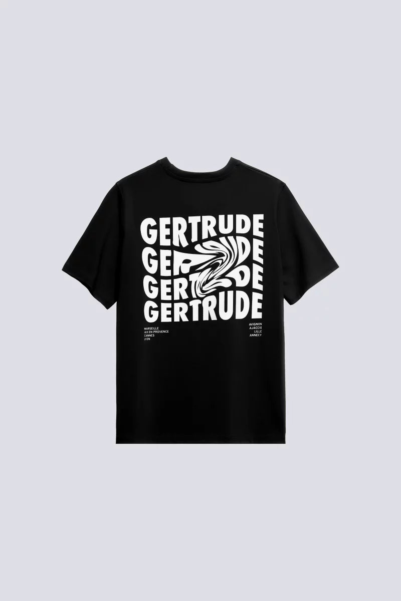 T-shirt Print Leonce Fluidity Mixte Black