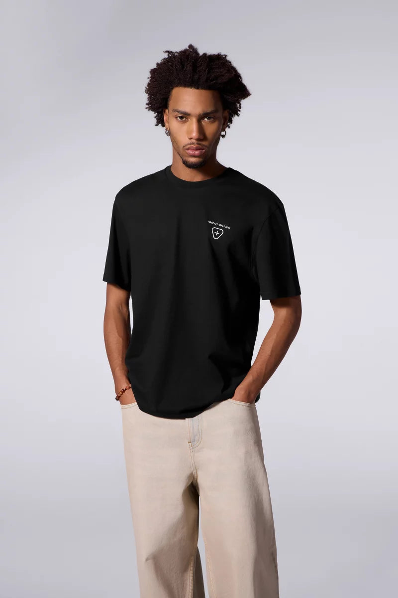 T-shirt Print Leonce Fluidity Mixte Black