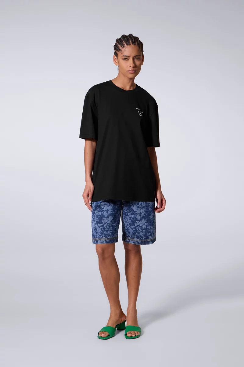 T-shirt Print Leonce Fluidity Mixte Black
