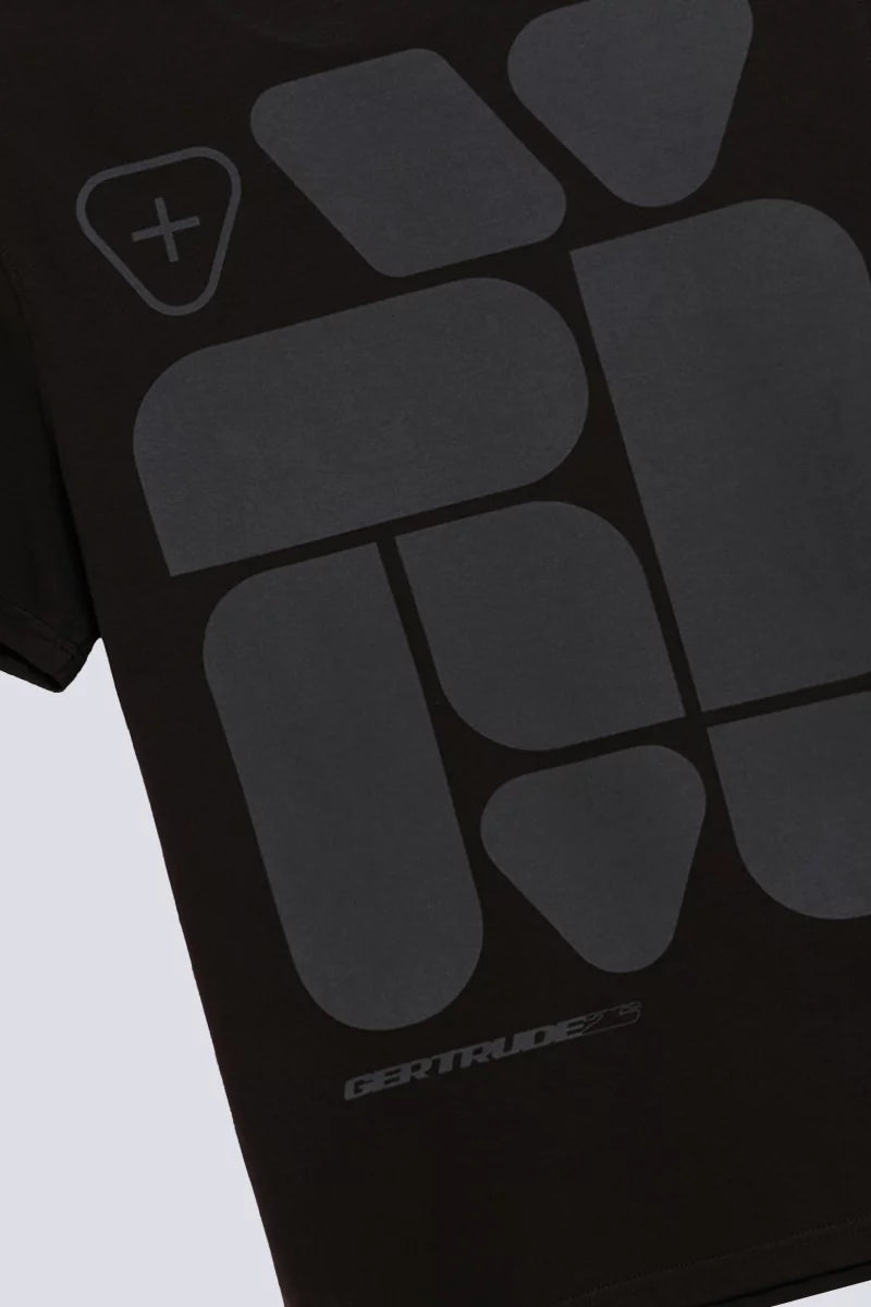 T-shirt Print Geometry Leonce Mixte Black