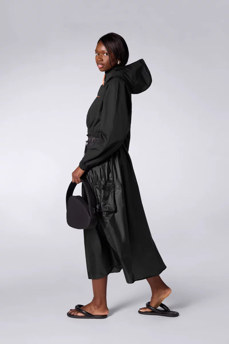 Top Cropped Nylon Meli Black