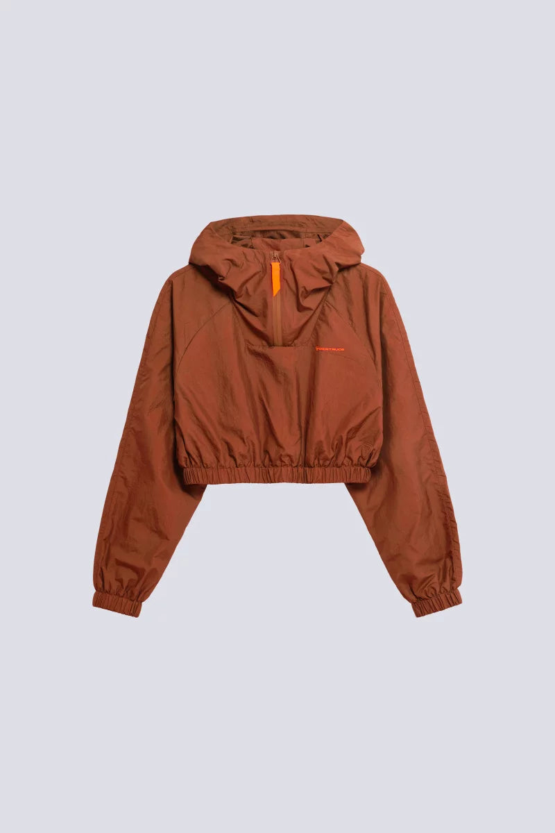Top Cropped Nylon Meli Terracotta