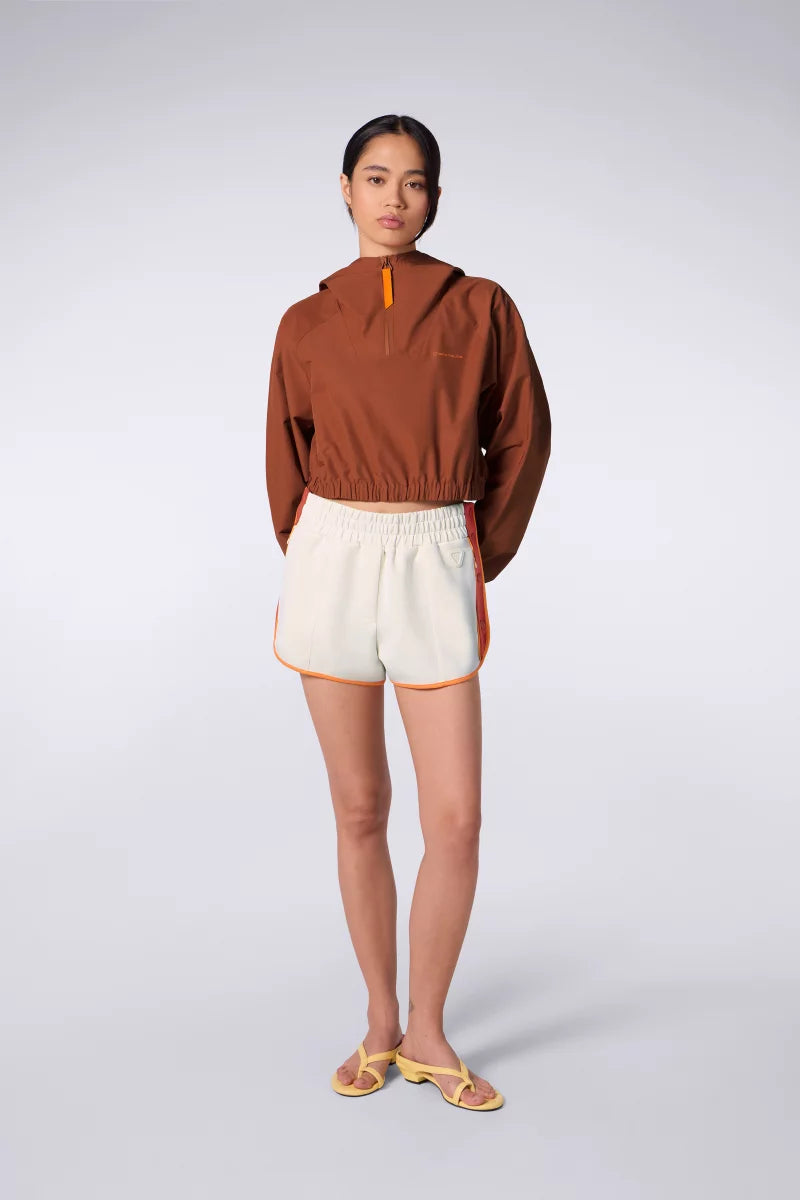 Top Cropped Nylon Meli Terracotta