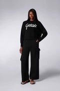 Pull Cropped Jacquard Nath Black