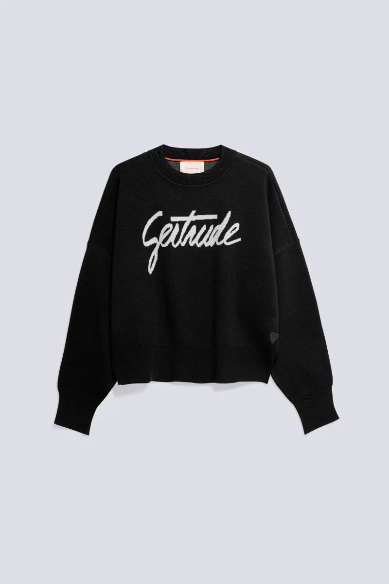 Pull Cropped Jacquard Nath Black