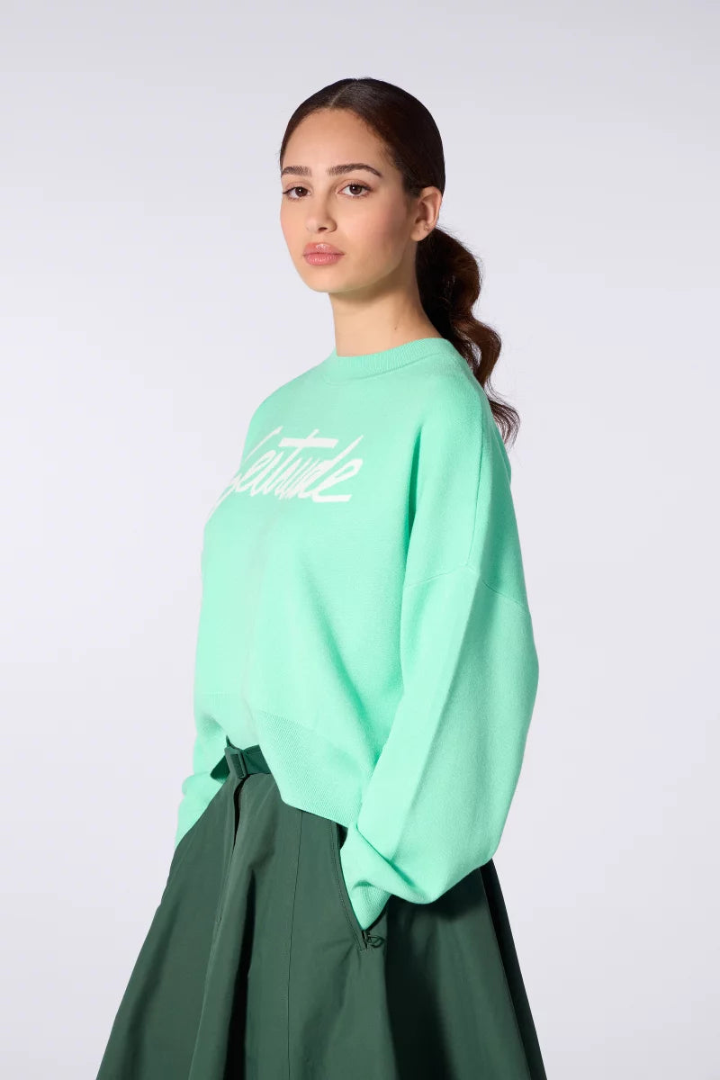 Pull Cropped Jacquard Nath Menthe