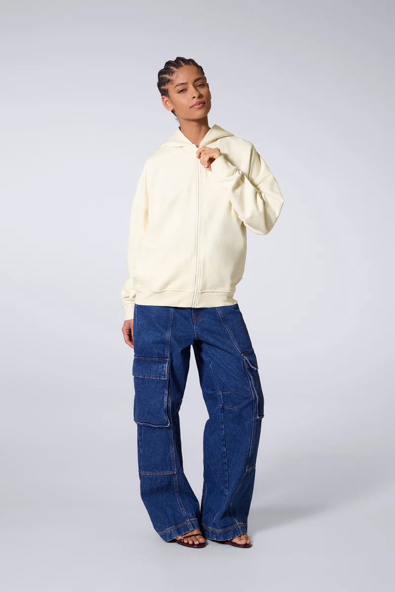 Hoodie Zippé Titus Mixte Creme