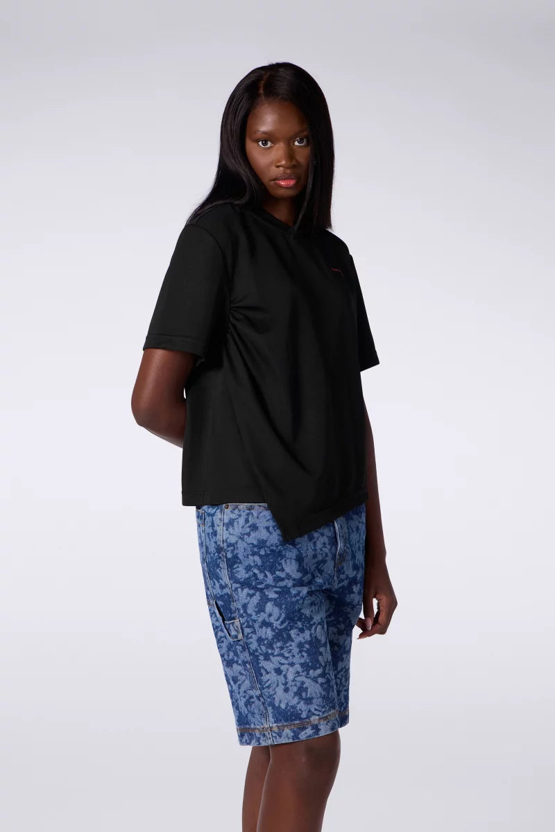 Top Asymétrique Acétate Willy Black