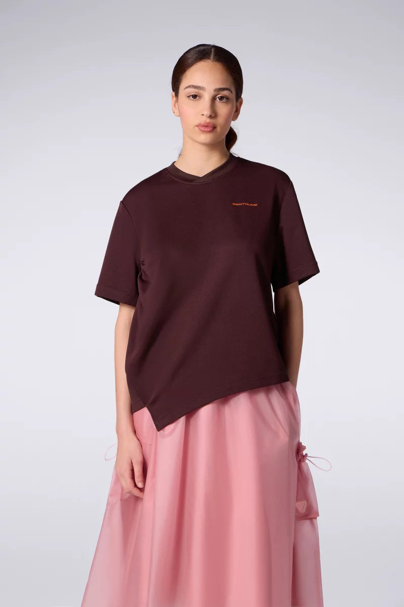 Top Asymétrique Acétate Willy Bordeaux